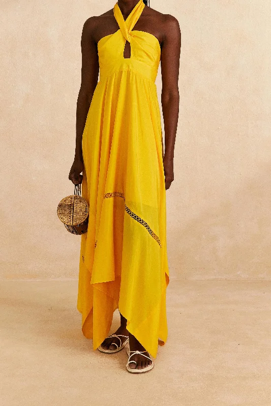 Yellow Sleeveless Maxi Dress