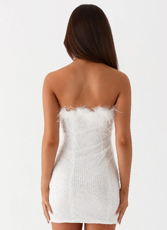 Zyenna Sequin Mini Dress - White